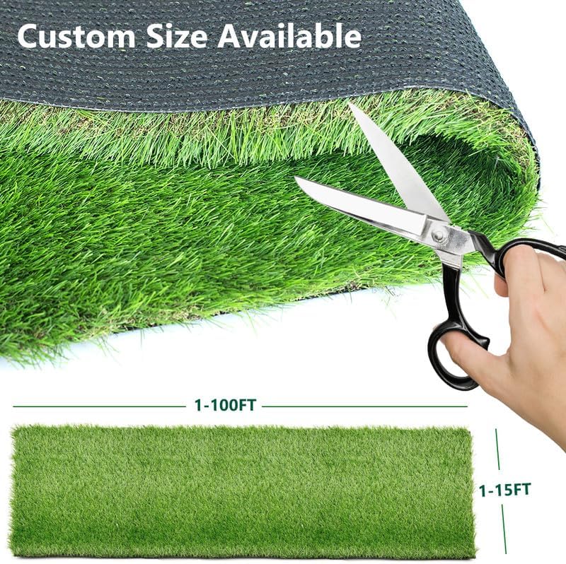 Artificial Grass Turf Rug 4x10 Ft, 1.77" Thickness Astroturf Fake Grass Carpet, Indoor Outdoor Use for Pets, Patio, Balcony, Deck,Dog Training with Drainage