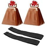 Bevin Bells Long Distance Cow Bells 10LD (Copper & Copper) | Christmas Bells | Made from Steel | Loud Noise Makers | w/White Strap Around The Handle | Easier to Hold | Made in CT, USA