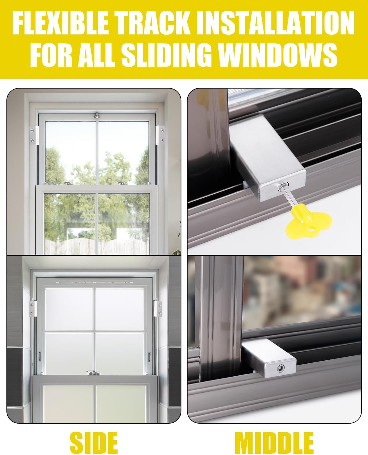 8 Pcs Sliding Window Locks,Adjustable Width Window Lock with Keys,Easy Installation,Window Locks Child Proof Window Stopper for Vertical and Horizontal Sliding Windows