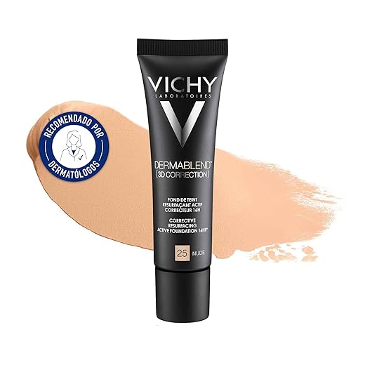 VICHY DERMABLEND 3D Correction Fondo de Maquillaje Activo Alisador Corrector 16 H nº25 Nude 30 ml