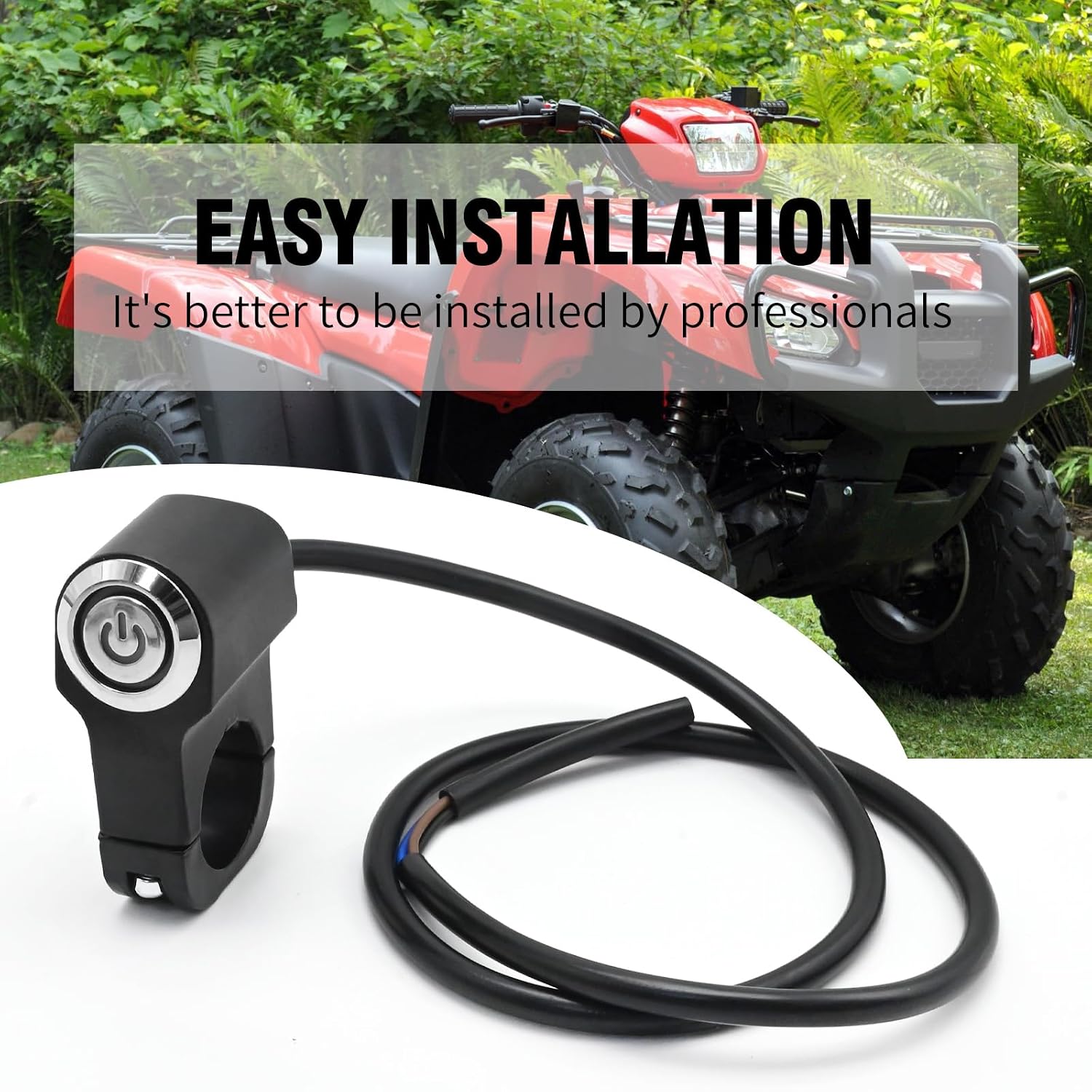 7/8" 22mm Motorcycle Switches, 12V Fog Light Switch, Handlebar Mount, Headlamp Switch, Blue Indicator Light