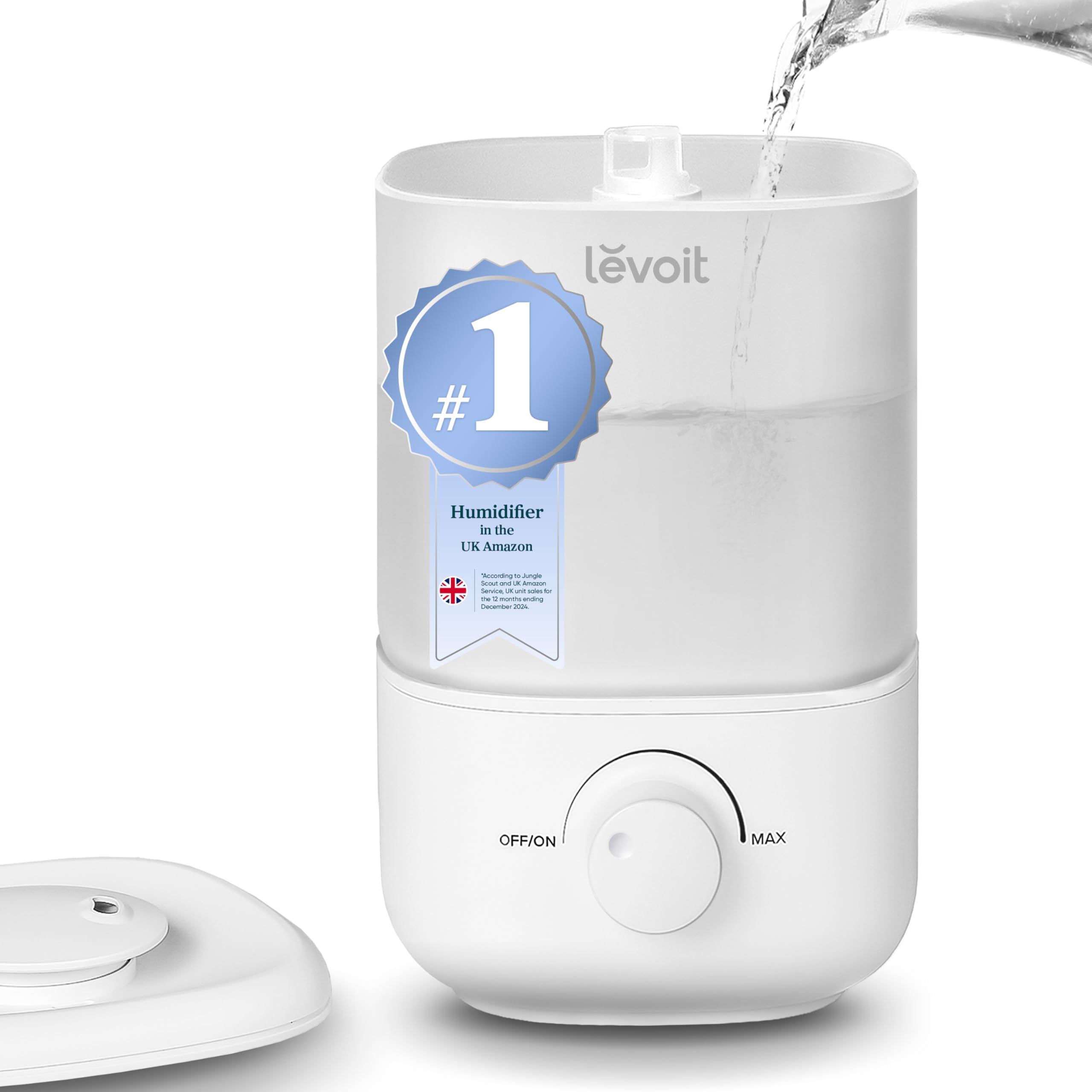 Humidifier for Bedroom, Ultra-Quiet 23dB, Easy to Fill & Clean, Cool Mist Air Humidifier for Home, Baby Nursery & Plants with 360° Rotation Nozzle, Auto Shut-off and Top Fill, Up to 25H