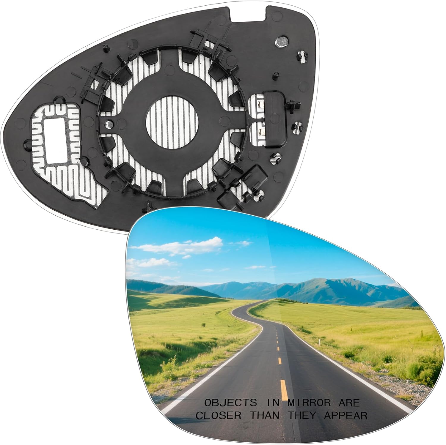 Passenger Side Mirror Replacement for Porsche Cayenne 9YA 2018 2019 2020 2021 2022 2023 - Right Side Mirror Glass, Rear View Mirrors Glass with Power Heated