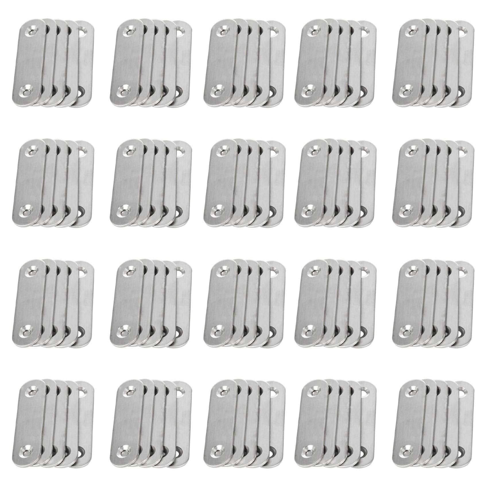 Jnchdghwa Silver 60Mm X 16Mm Straight Repair Joining Mending Flat Plate Bracket 100Pcs