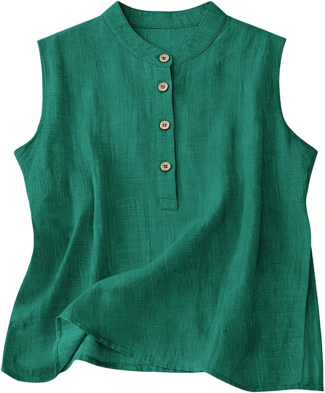 Linen Tank Tops for Women 2026 Summer Sleeveless Shirts Casual Beach Button Down Comfort Loose Tanks Blouses
