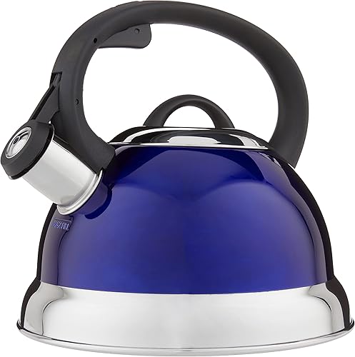 Miniatura 23 de Hervidor de agua para té con silbido Mr. Coffee 91407.02 Flintshire, de acero inoxidable, 1.75 qt, Plateado Satén cepillado