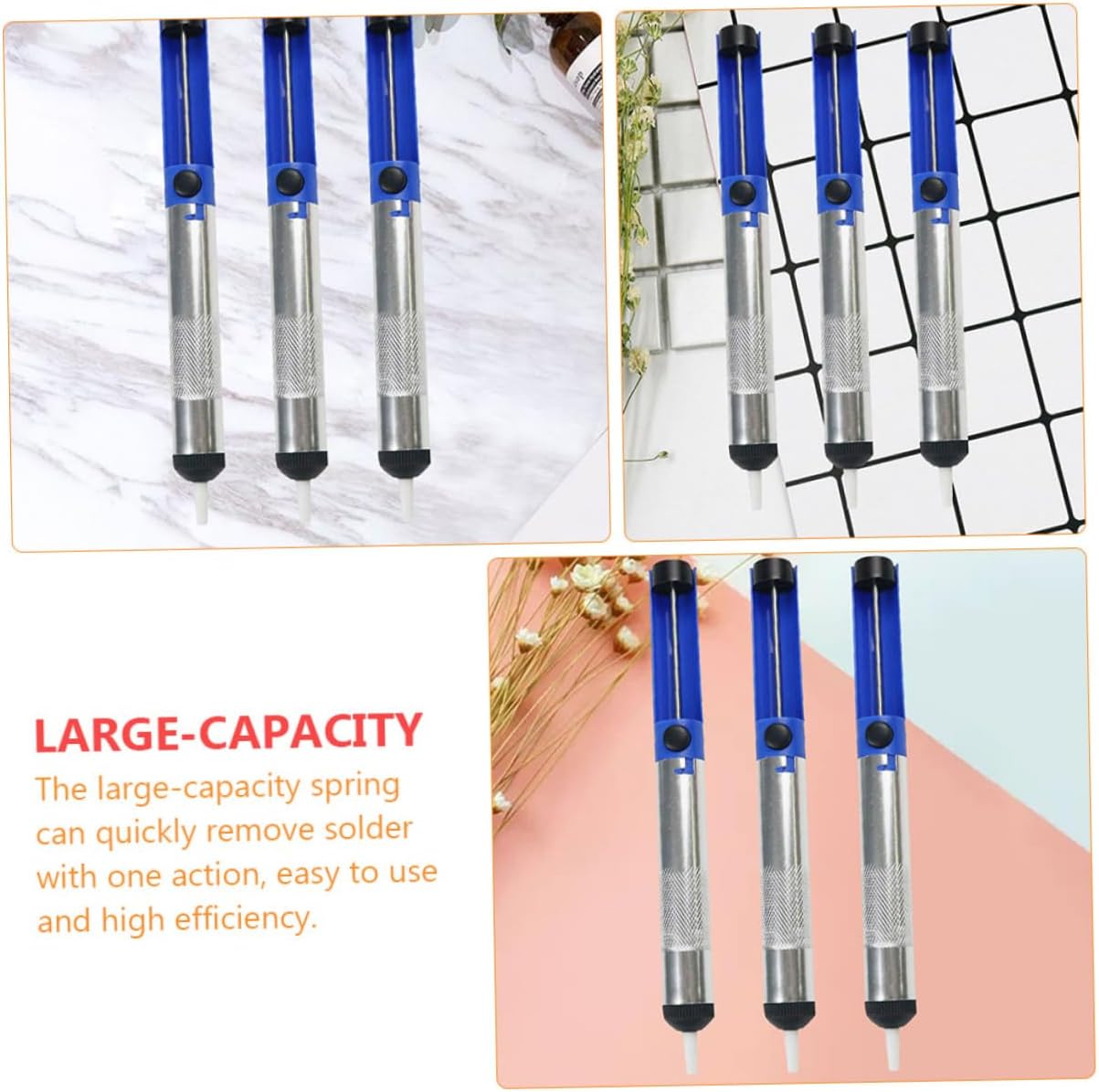 10pcs Solder Sucker Desoldering Pump Kit Lightweight Hand Welding Tool for Electronics Maintenance and Solder Removal
