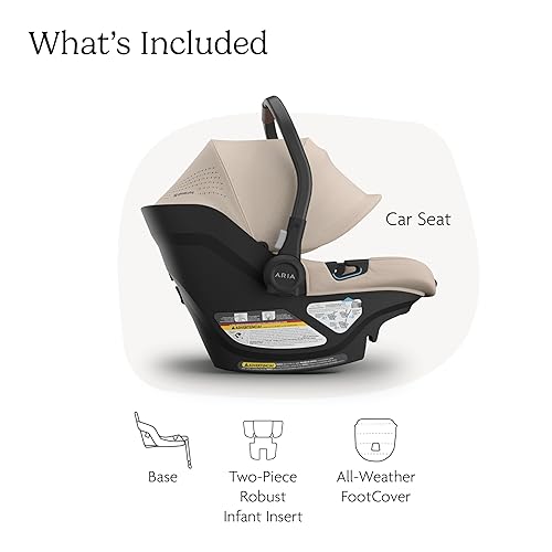 Miniatura 2 de UPPAbaby Aria V2 - Asiento de automóvil ligero para bebé, poco menos de 6 libras, base con pata de carga + inserto para bebés + funda para pies para