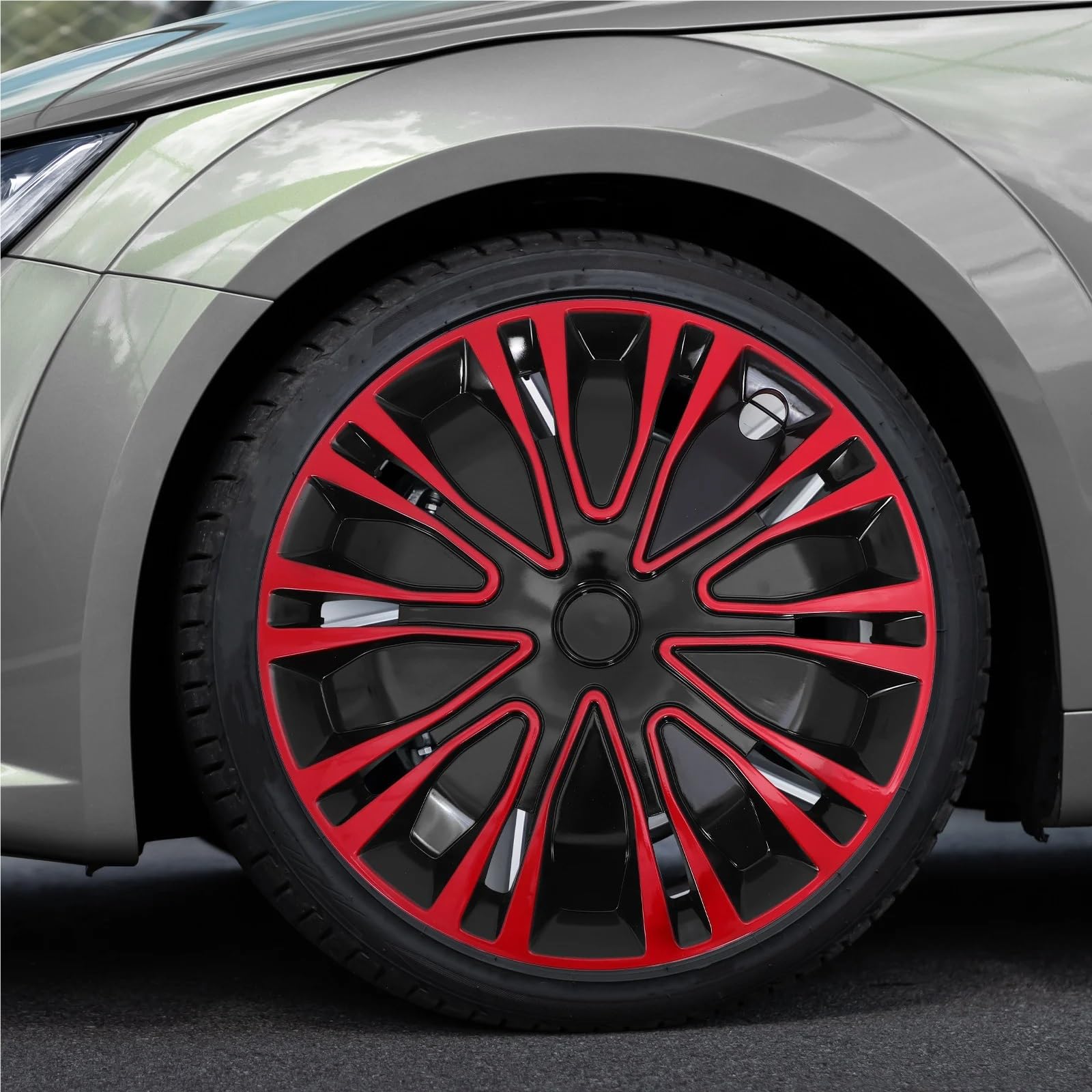 Tapacubos de Repuesto for tapacubos Rueda Coche(Gloss Black)