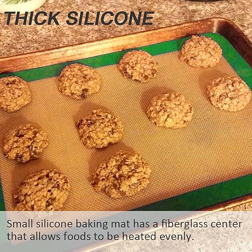 Miniatura 6 de Goalfly Juego de 3 alfombrillas de silicona para hornear pequeñas (11.8 x 7.8 pulgadas), juego de 3 alfombrillas de silicona para bandeja de un