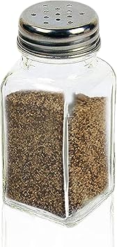 ATB Glass Salt and Pepper Shakers with Stainless Steel Lids - Farmhouse Style Spice Dispensers, Freshness Seal Sugar Shaker, Glass Spice Jar for Various Seasonings Rectangular