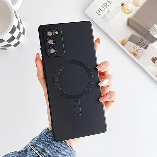 Funda magnética para Samsung Galaxy S20 FE, funda para teléfono Samsung Galaxy S20 FE de silicona suave con protección de cámara, ajuste delgado