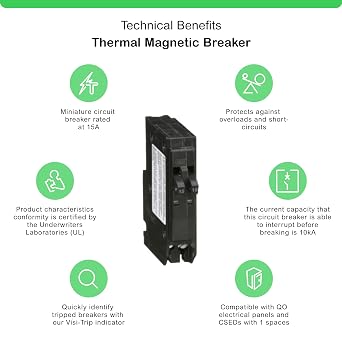 Square D by Schneider Electric Square D - QO1515C Circuit Breaker, 15 amp
