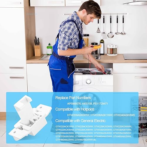 Miniatura 4 de WH02X24399 Golpe de bloqueo de tapa de arandela, piezas de repuesto AP5999576 PS11729471 compatibles con interruptor de bloqueo de cubierta de