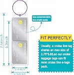 Support d'étiquette de bagage de croisière 8 pcs, pour essentiels de navire, compatible avec toutes les compagnies, étiquettes en PVC transparentes avec fermeture éclair & boucles en acier pour valises de voyage