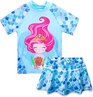 HUAANIUE Boys 3-12 Years Two Piece Long Sleeve 50+UV Swimsuit Shark Swimwear Kids Swimming Costume Sun Protection