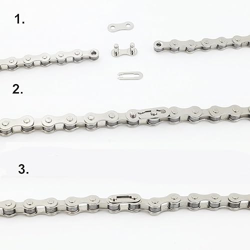 Miniatura 3 de Cadena de bicicleta de una sola velocidad 12 x 18 pulgadas cadena de bicicleta 1 velocidad 104 eslabones