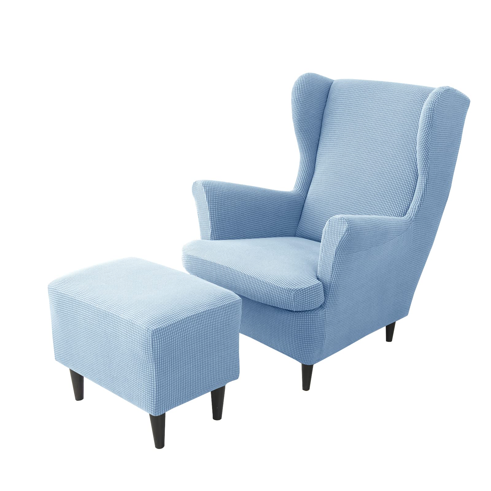 2 Federe Per Sedia Con Schienale Alato TOPCHANCES - Copertura Elasticizzata Totali, Colore Piuma Grigio Scuro, Antiscivolo