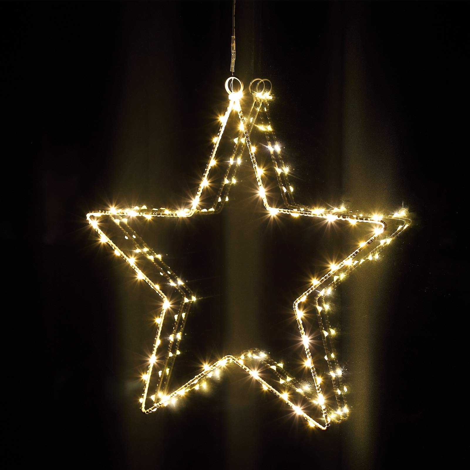 Litake LED Weihnachtsstern Beleuchtung, 6M 60 LED Jeder Stern Weihnachtslichter Stern Fensterdeko Weihnachtsdeko Batteriebetrieben Timer Warmweißen (5 Stk)