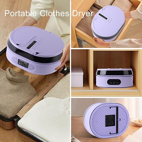Miniatura 4 de Secadora de ropa portátil, secadora portátil para apartamento, hogar, viajes, casa rodante, dormitorio, mini secadora plegable compacta para ropa,