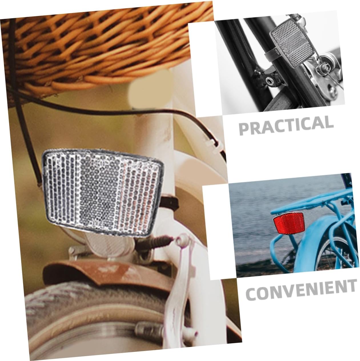 BESPORTBLE 4pcs Mountain Bike Reflective Cycle Reflectors Bike Light Reflectors Night Cycling Safety Bicycle Accessories