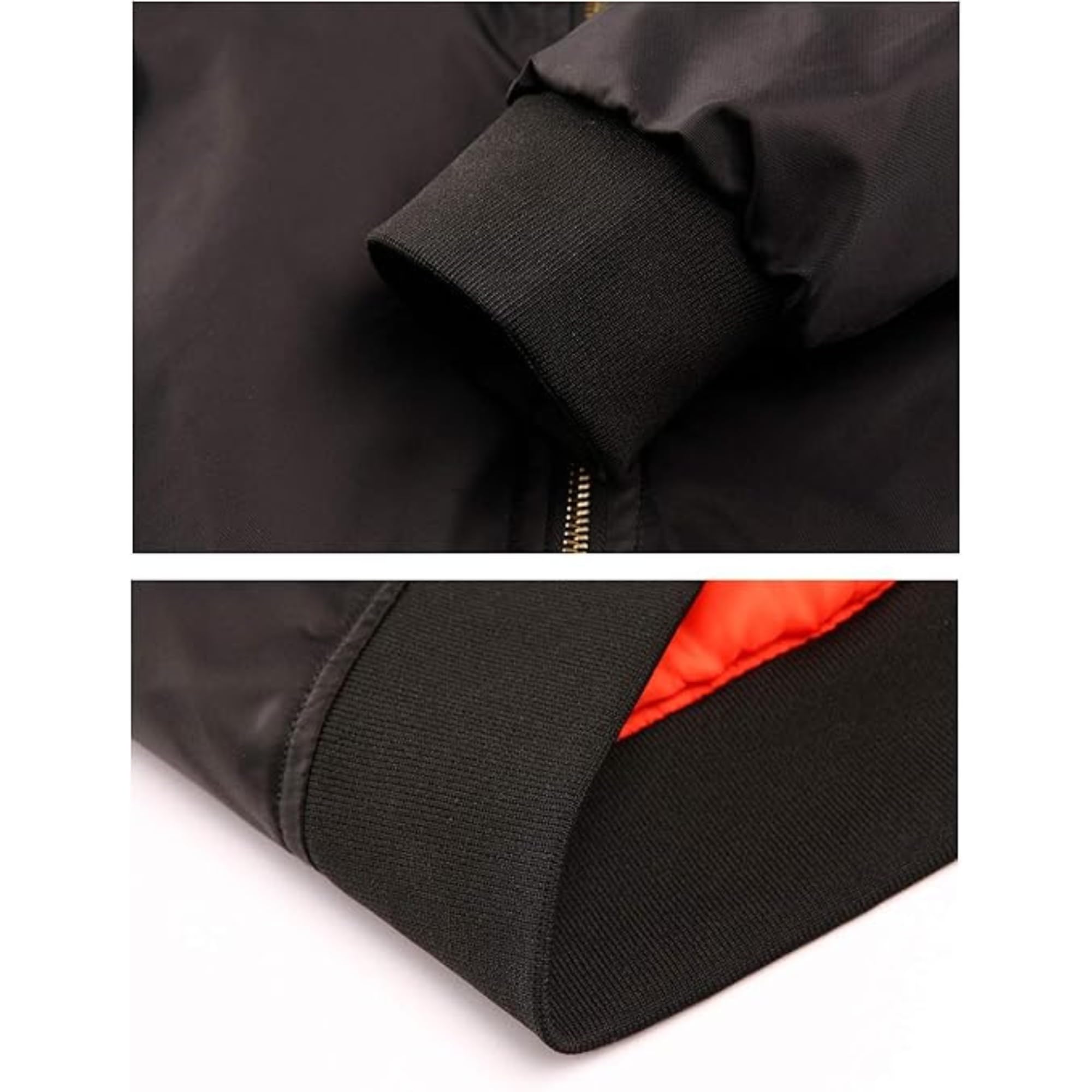 MIA FASHION Men's Bomber Jacket Fashion Lightweight Windbreaker Winter Fall Casual Jackets for Men | Full Zipper Casual Padded Polyester Jacket Black (Size-M) 3