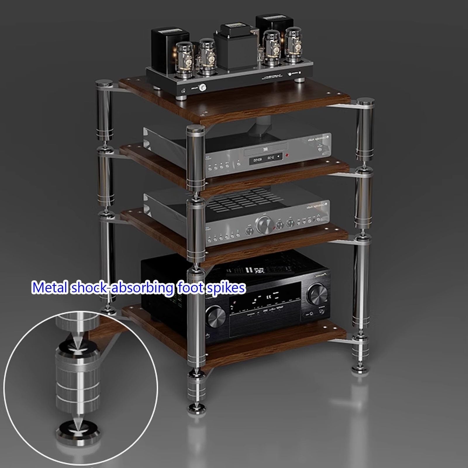 Armadio stereo – mensola per proiettore, supporto audio-video, supporto AV multimediale, armadio aperto per componenti stereo con piedini ammortizzanti, armadio multifunzione (#a, 59 x 59 x 80 cm)