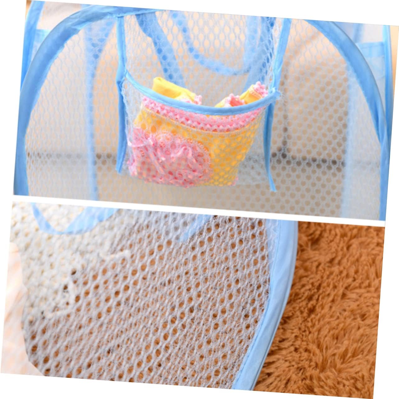 2pcs Pop-up Laundry Hamper Lid Collapsible Laundry Basket for Dorm Handles
