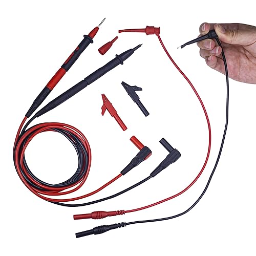 Miniatura 9 de Cables de prueba de multímetro, juego de adaptador de sonda de prueba de aguja de medidor, clips de alineador, kit de cables de prueba electrónicos,