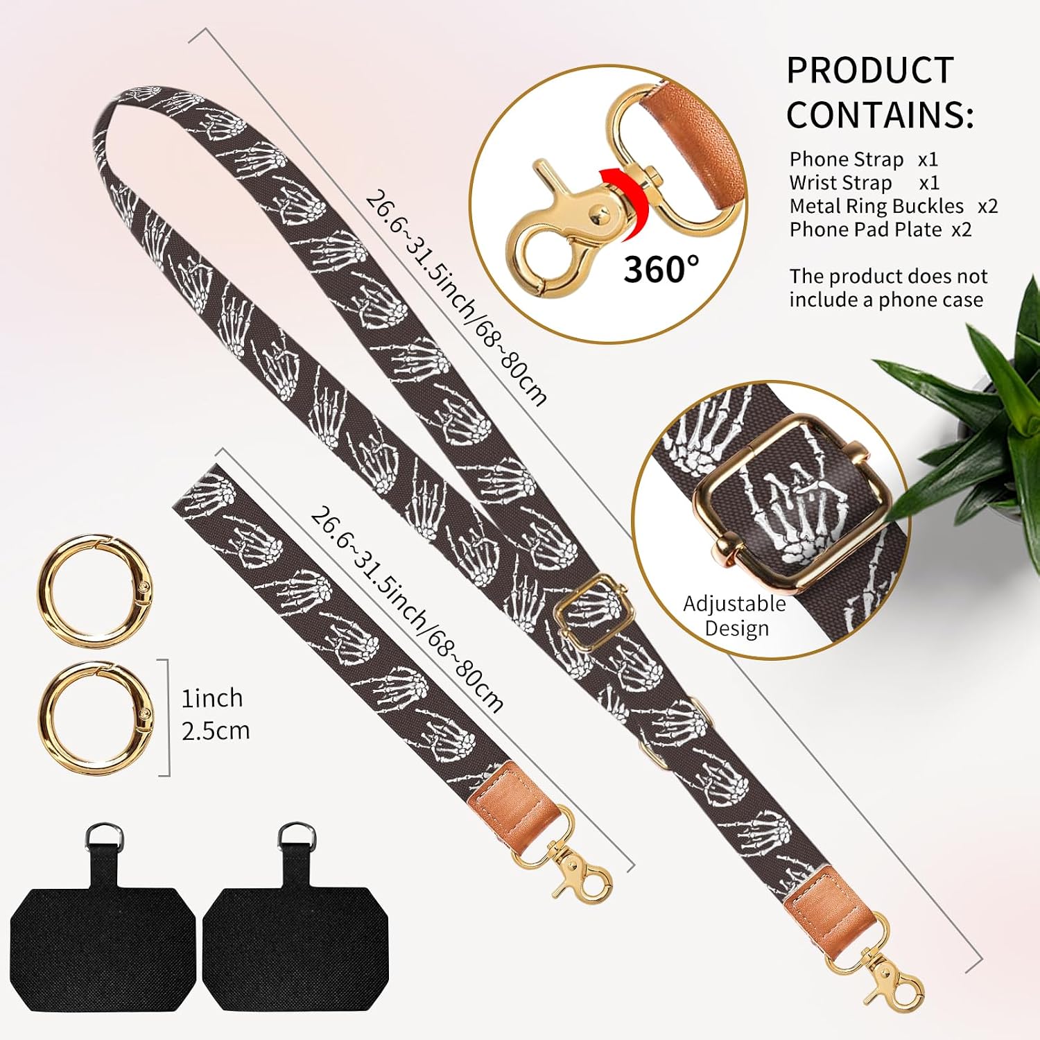 Cell Phone Lanyard Adjustable Crossbody Strap, Cute Phone Neck Wristlet Wrist Strap Patch for Keys Case Accessories image 5