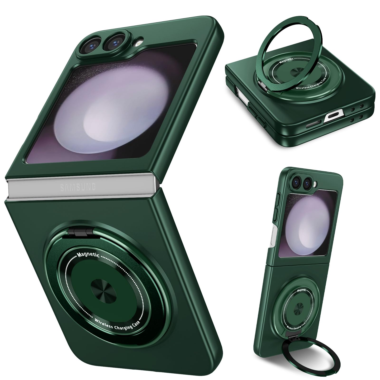 Protection Samsung Galaxy Z Flip 6 antichoc coque rigide pliable 360 vert foncé - 8