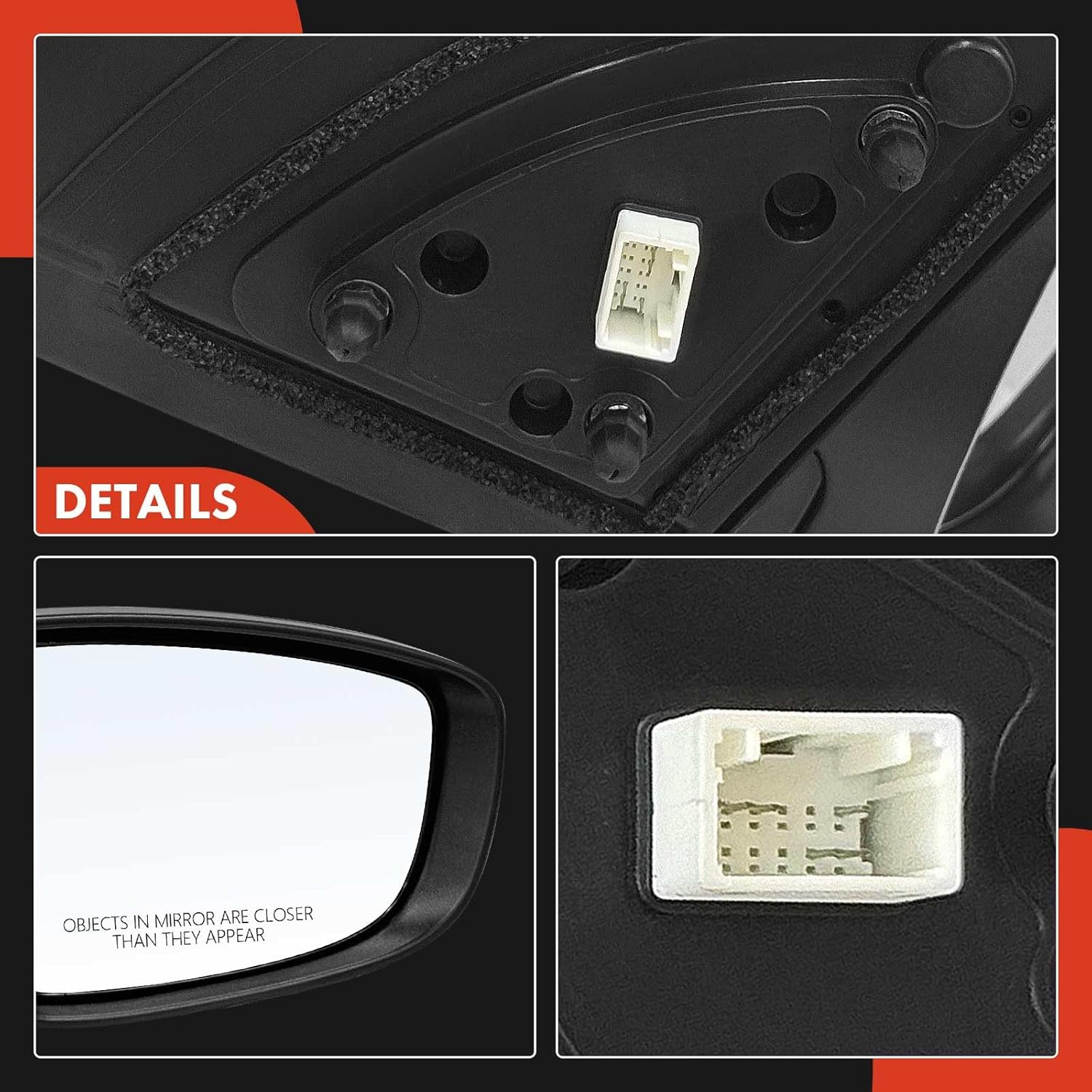 A-Premium Passenger Side Power Door Mirror - Compatible with Hyundai Elantra 2011 2012 2013 - Heated Manual Folding with Turn Signal Black Outside Rear View Mirror - Replace# 876203Y000