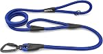 Rope Dog Leash, 6 Foot Heavy Duty Dog Leash with Aviation Aluminum Auto Locking Carabiner, Strong Nylon Pet Lead for Small, Medium, Large Dogs (Black, 6FT)