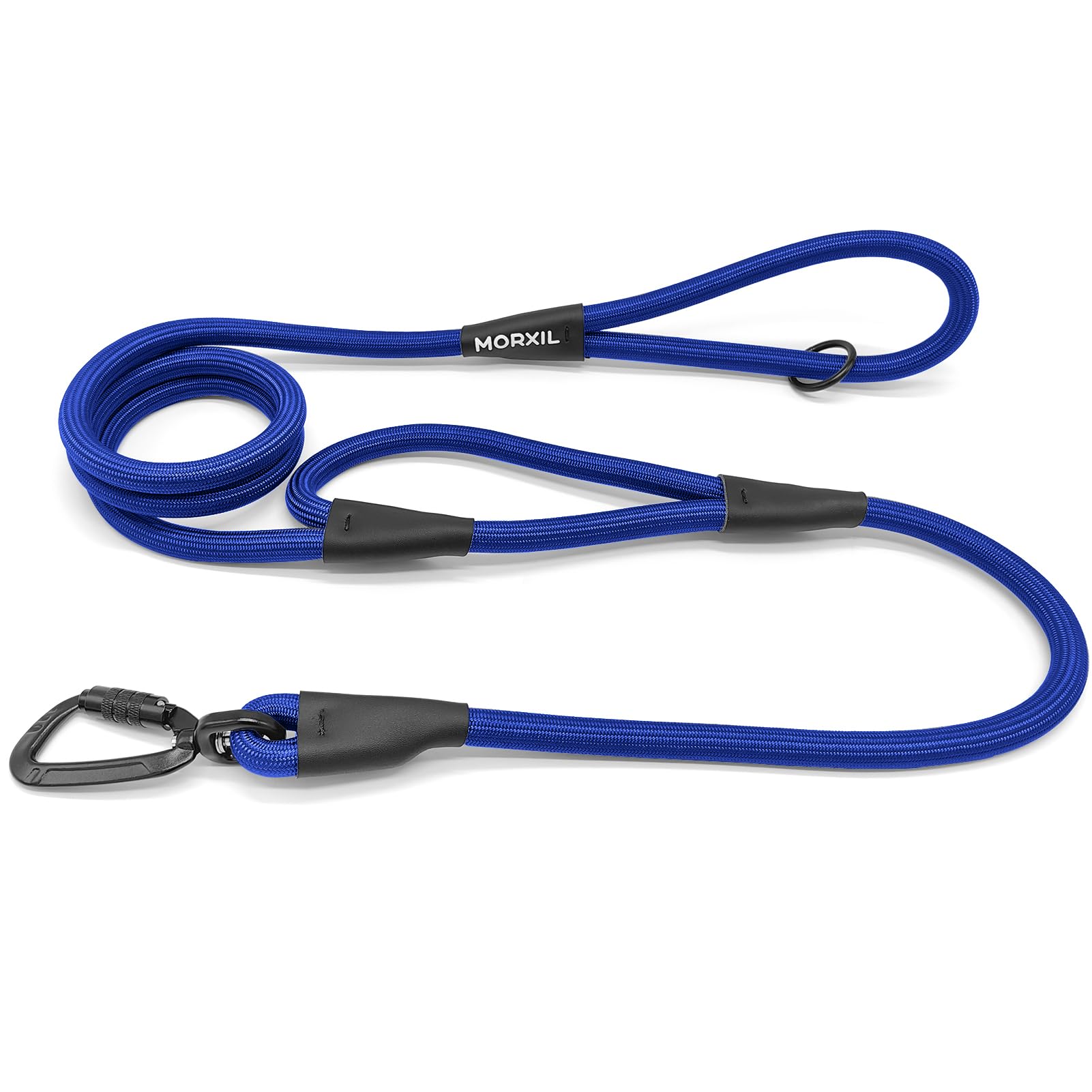 Correa de perro de cuerda con dos asas, correa de perro resistente de 6 pies con mosquetón de bloqueo automático de aluminio de aviación, correa de nailon fuerte para perros pequeños, medianos