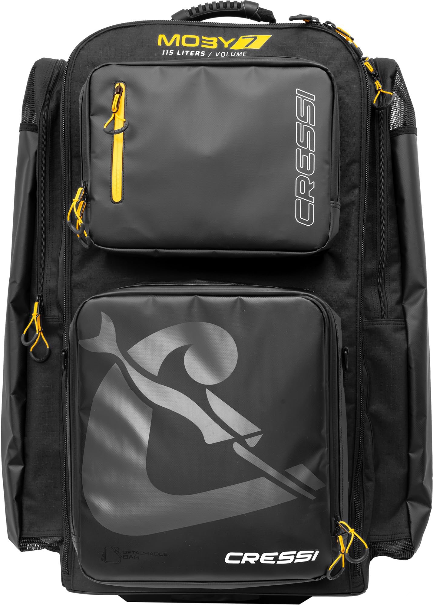 Amazon.co.jp: CRESSI Moby 7 トロリーバッグ ブラック/イエロー