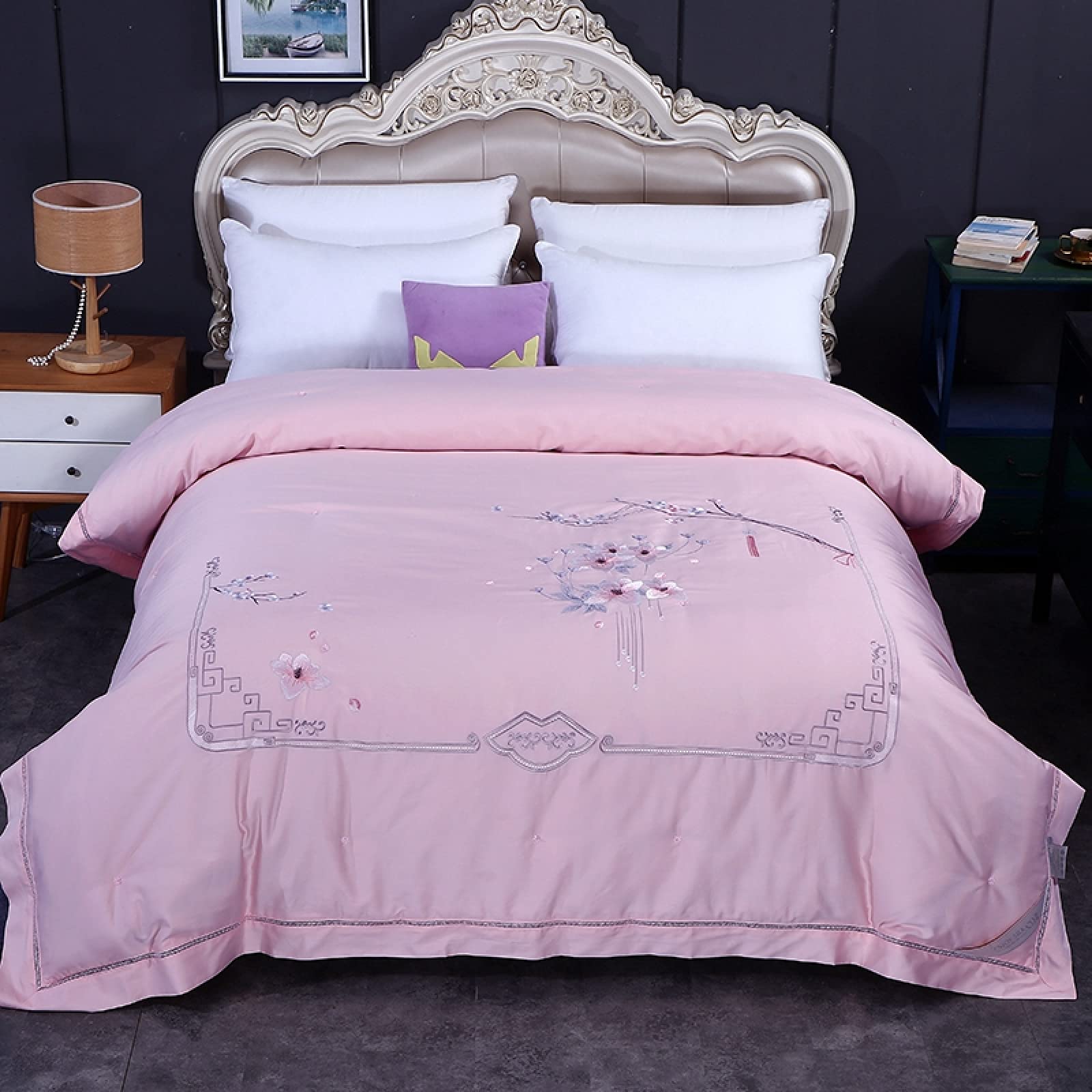 Edredón de seda de morera de lujo ideal para bodas tradicionales en cama doble de 220x240cm