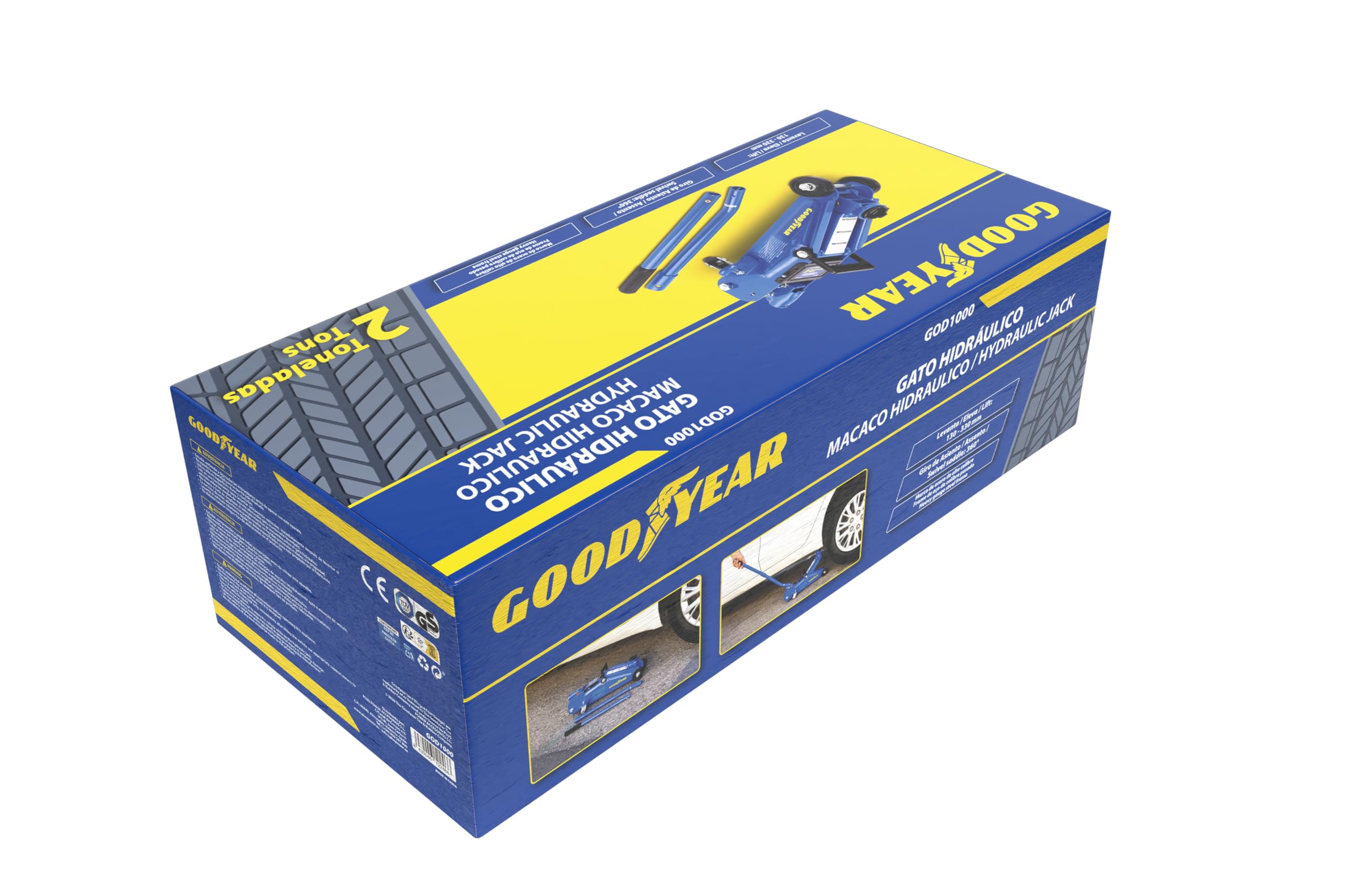 Goodyear GOD1000 Martinetto Idraulico a Carriola 2 Tonnellate Blu