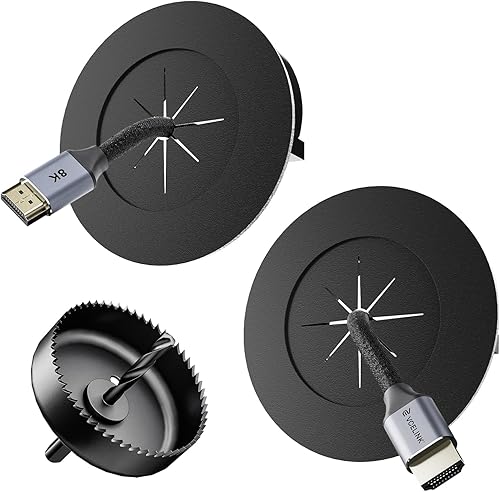 Miniatura 11 de VCELINK Kit de gestión de cables en pared, mini cable de pared de 2.44 pulgadas (2.441 in) para cables de TV/coaxial/HDMI/altavoces, incluye 2
