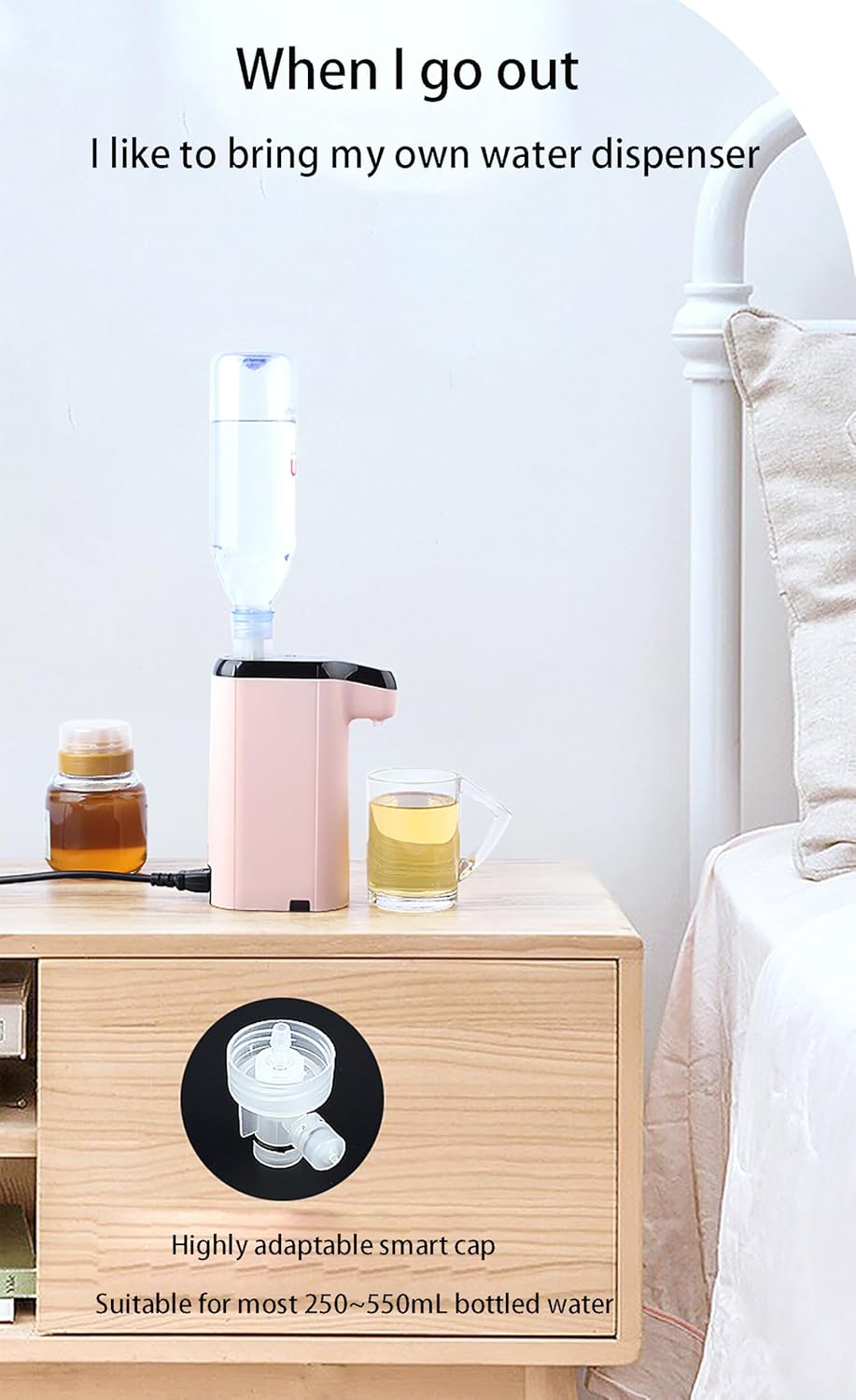 Instant Hot Water Dispenser, Baby Bottle Warmer, Mineral/Bottled Water Dispenser, Portable Water Warmer for Travel, Restaurants, Parties