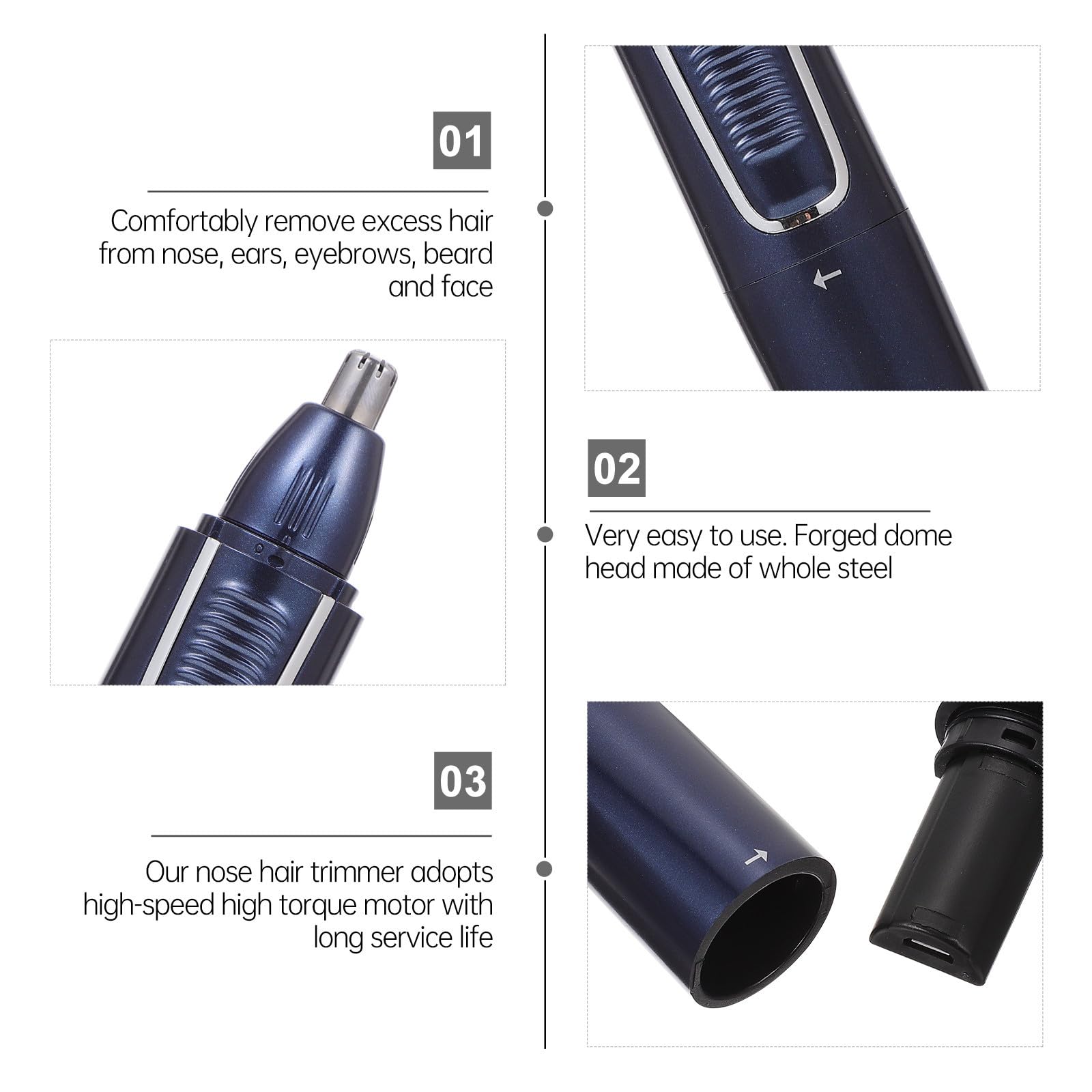 Elektrischer Nasenhaartrimmer 3-in-1 USB Aufladbar für Männer