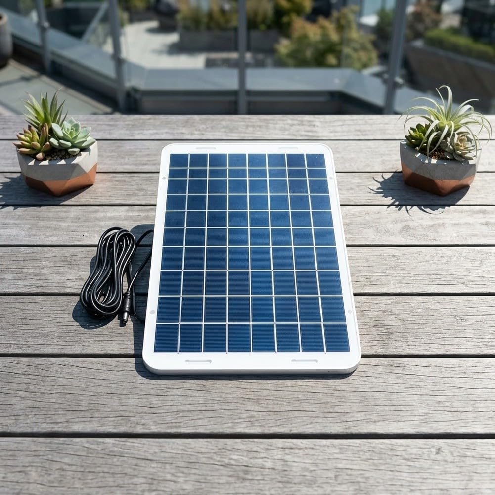 Pannello di Ricarica Solare 15w 18v Con Interfaccia Dc5521 Per Telecamere di Sicurezza Esterna Manutenzione Alimentatore Senza Manutenzione Resistente alle intemperie Design Sicuro Stabile Fonte di