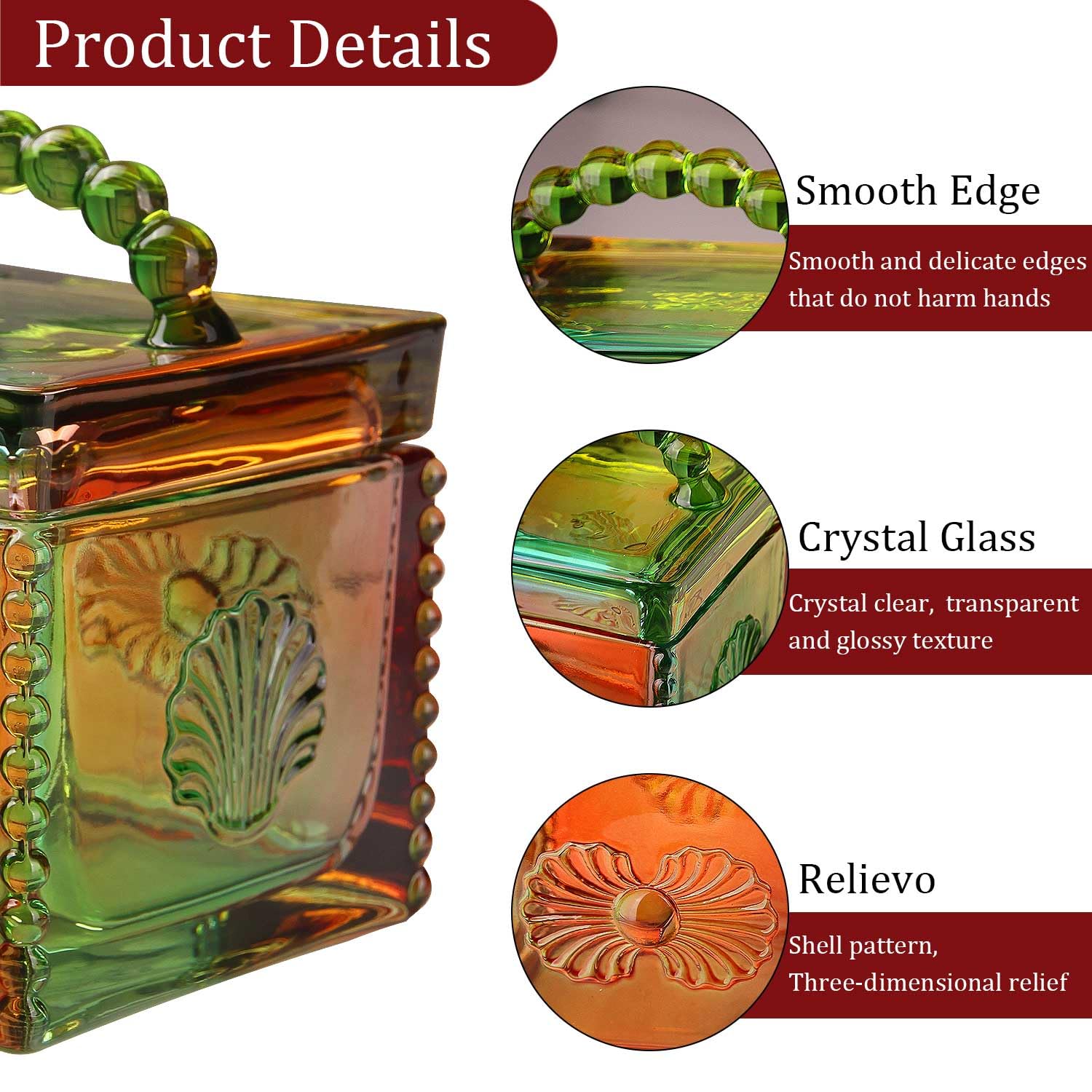 Crystal Glass Cookie Jar - ZRO-099 -4