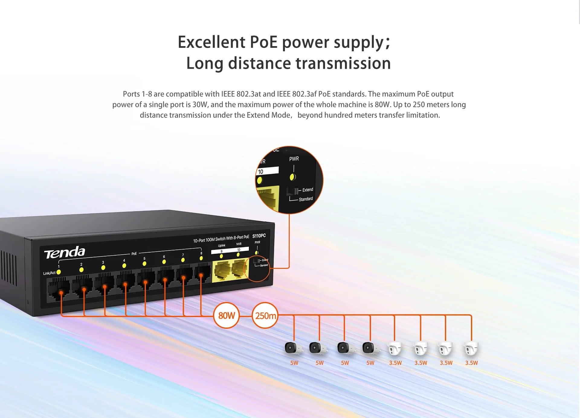 Tenda S110PC PoE Switch - 10-Port Power & Data -3 Tenda S110PC PoE Switch - 10-Port Power & Data -3
