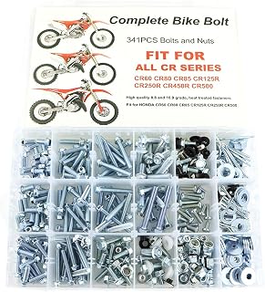 Xitomer 341 PCS Plastics Engine Body Frame Exhaust Bolts Kit Fit for CR60 CR80 CR85 CR125R CR250R CR500, ATV Bolts Kit