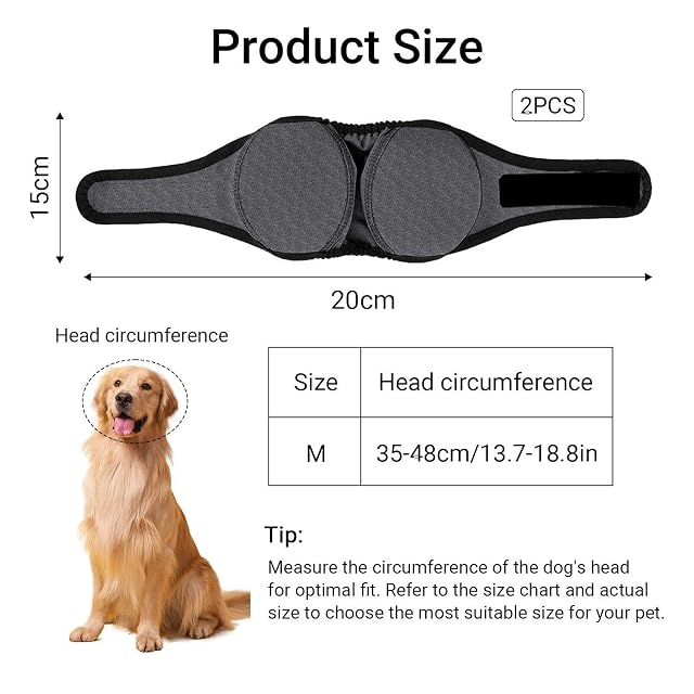 Foto 2 de 6 de KSBBHDS Orejeras para Perros De 2 Piezas, Impermeables, Insonorizadas Y Reductoras De Ruido