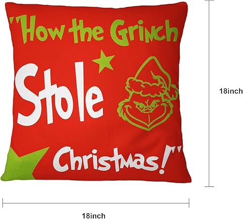 Miniatura 2 de Juego de 4 fundas de almohada de Navidad de 18 x 18 pulgadas, decoraciones navideñas rojas para fiestas de granja, fundas de cojín estampadas para