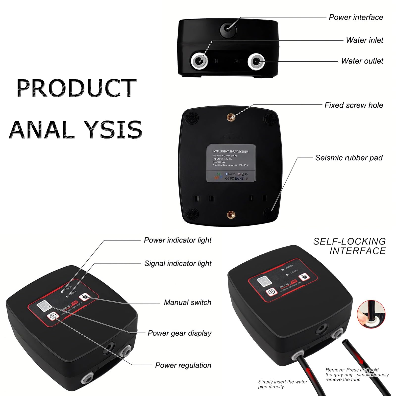 Umidificatori per Rettili, Sistema di Nebulizzazione Intelligente per Terrari di Rettili, Nebulizzatore Automatico per Rettili con Timer(4 Nozzles)