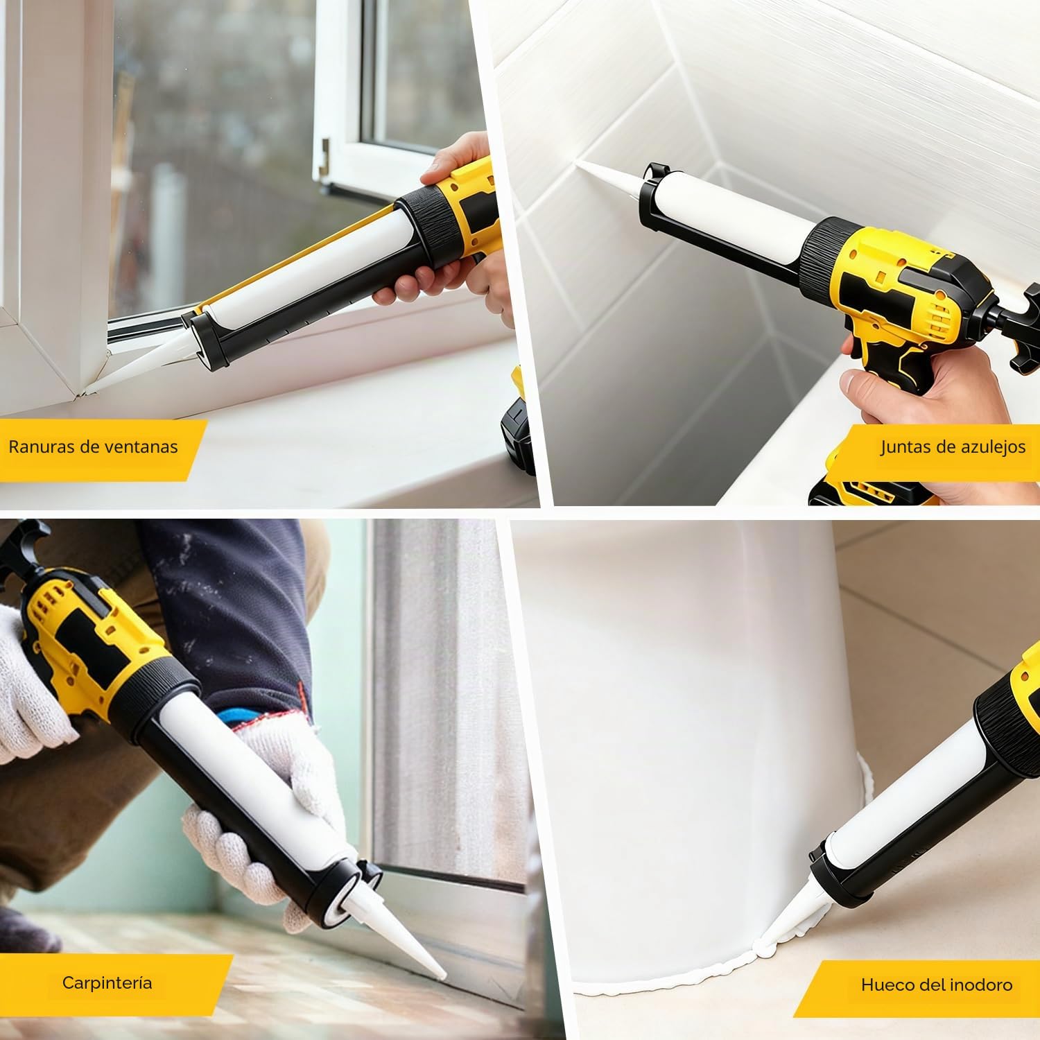 Pistola de cartuchos de batería compatible con batería Dewalt de 20 V, pistola de calafateo eléctrica con luz LED y velocidades ajustables, batería de pistola de silicona para cartuchos de 300 ml (sin