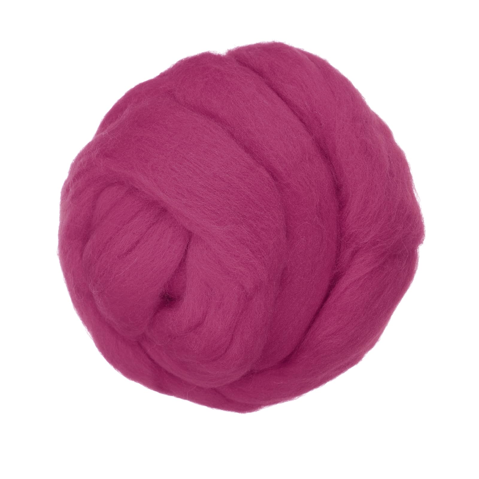 PATIKIL Wool Roving Yarn, 250G/8.8OZ Soft Felting Wool Pure Chunky Roving Yarn Bulk for Needle Felting Knitting Blanket Spinning Weaving DIY Craft, Rose Red