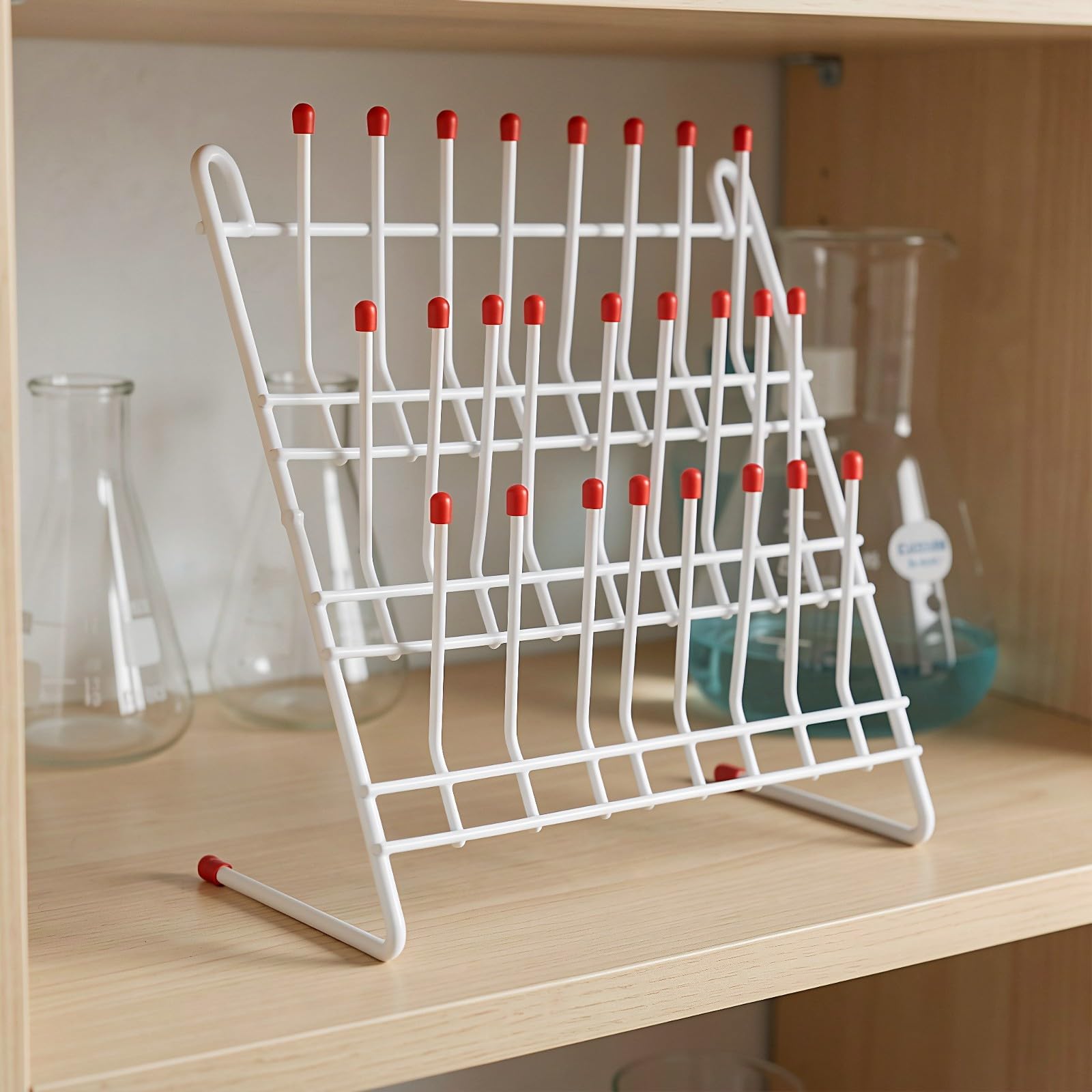 Gatuida Set di 2 supporti da laboratorio con 24 pioli per asciugare becher,